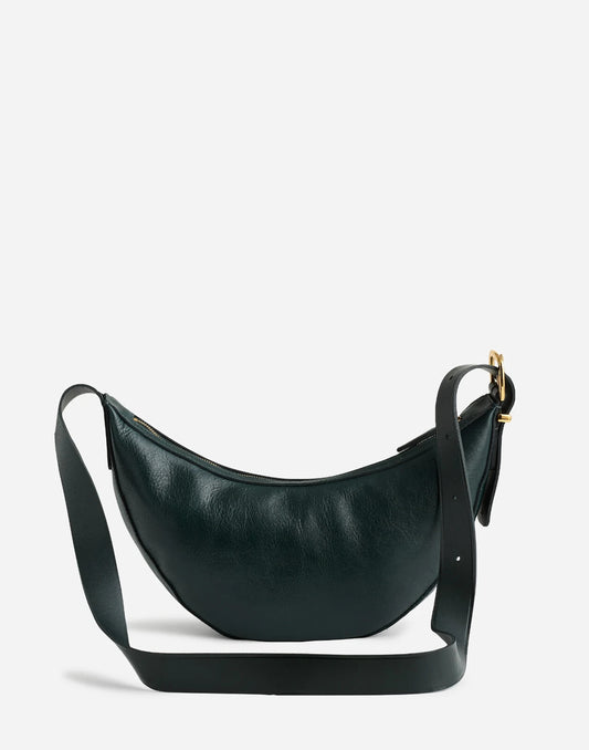Madewell Luxury Forest Green Leather Essential Crossbody Sling Purse 0807OS