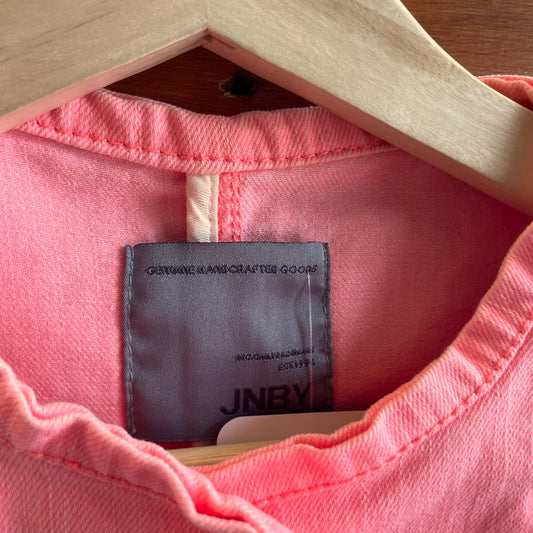 M - JNBY Neon Pink Button Front Denim Shirt Womens Jean Jacket 1202NB