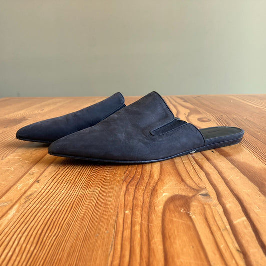 40 / 10 - Jenni Kayne Black Leather Mule Point Toe Sandal Shoes 0702LR