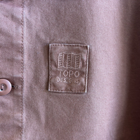 XL - Topo Designs Rust Brown Cotton Button Up Boxy Fit Dirt Jacket NEW 0721DK