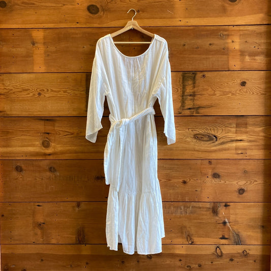 M - Mara Hoffman Swim NEW White Augusta Tie Waist Dress Cover Up 1118SM