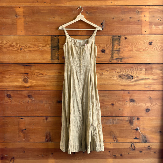 XXS - Doen Tan Lantana Button Front Maxi Cottagecore Summer Dress 0824PT