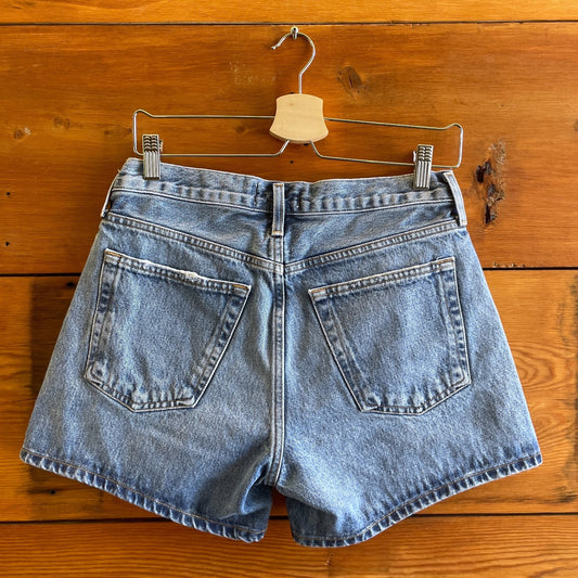 27 - AGoldE Parker Long Medium Wash Denim Button Fly Jean Shorts 0507KL