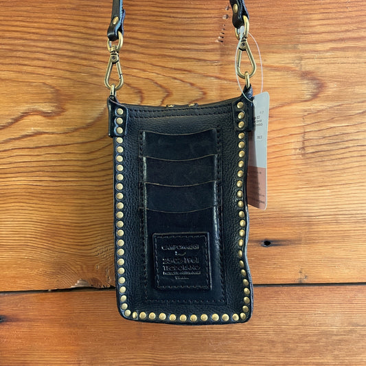 Campomaggie $220 Black Leather Grecale Phone Case Crossbody Bag Wallet 0224DM