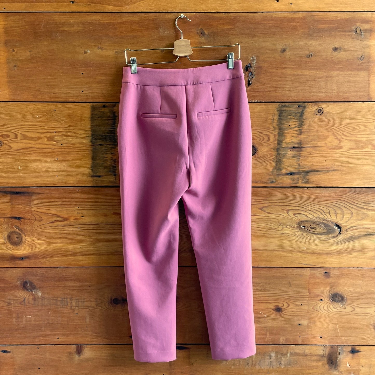 6 - Veronica Beard Pink Renzo Shield Buttons Crop Pants 1016LD