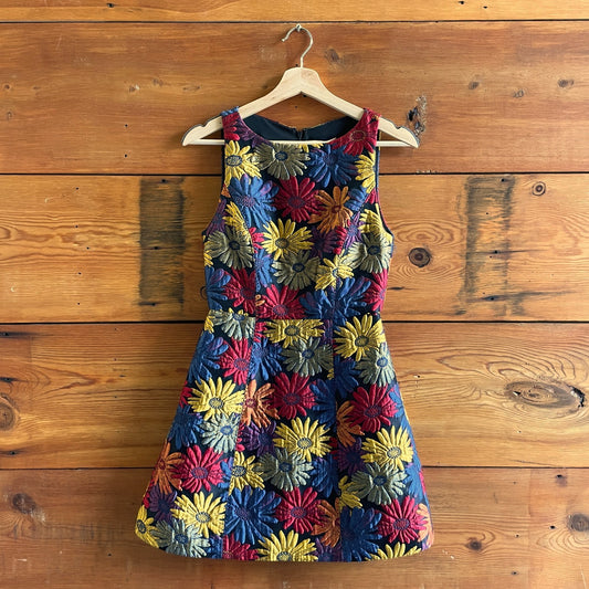 2 - Alice + Olivia Multi Colored Floral Jacquard Sleeveless Dress 0509GF