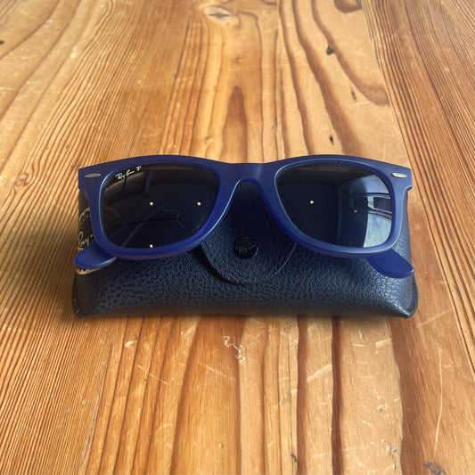 Ray Ban Blue Original Wayfarer Classic Acetate Sunglasses w/ Case 0701JB