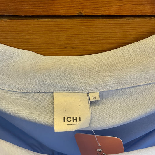 M - Ichi Light Blue Off Shoulder Cinched Waist Short Sleeve Dress 1201SG