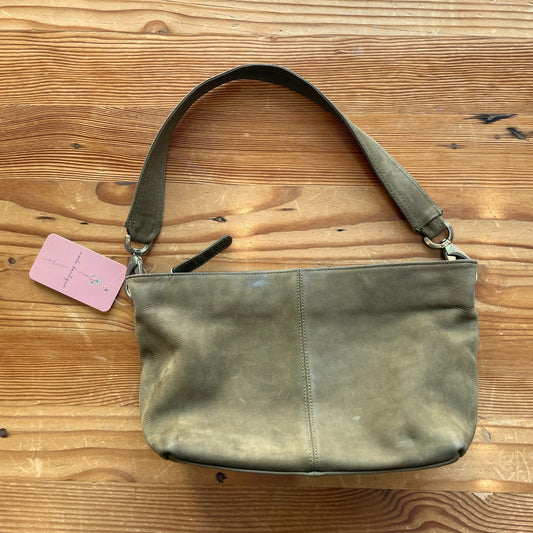 Vintage Hobo International Olive Green Nubuck Leather Shoulder Purse 1201SG