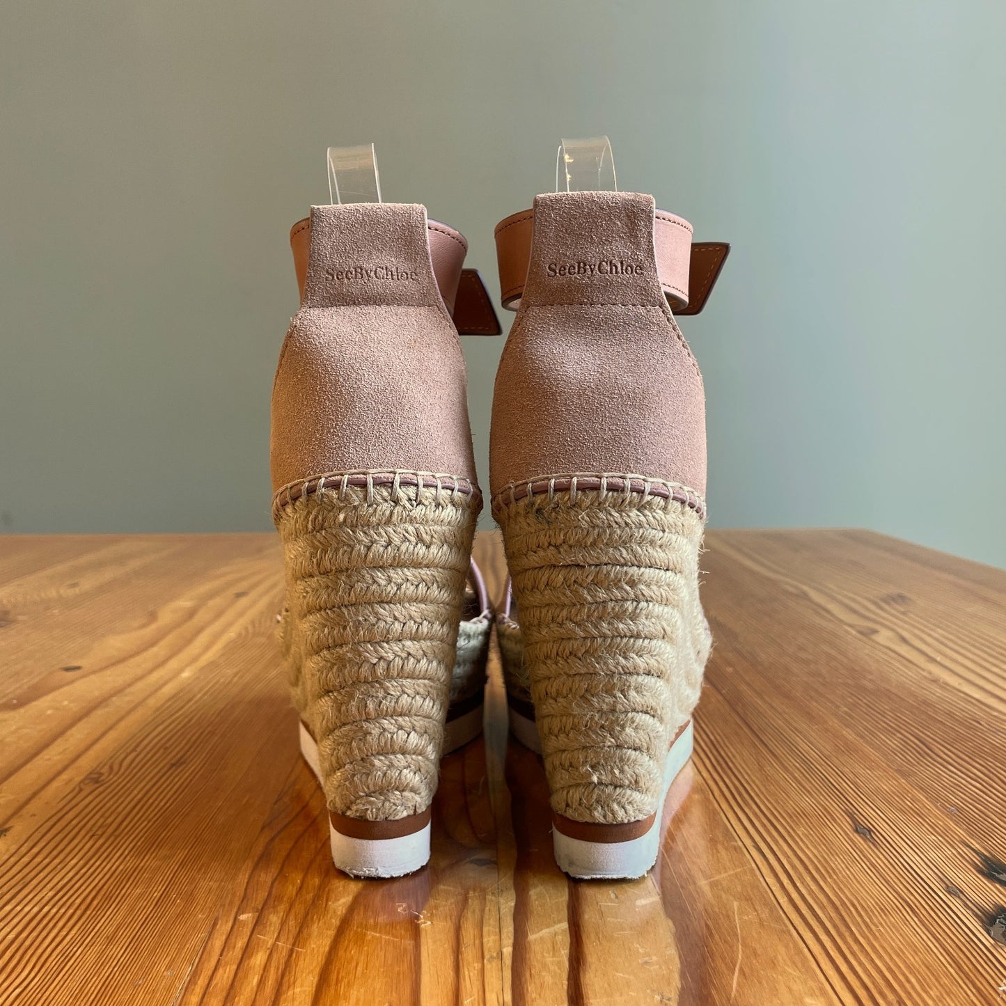 36 / 6 - See by Chloe Brown Suede Platform Espadrille Wedge Glyn Sandals 0425GN