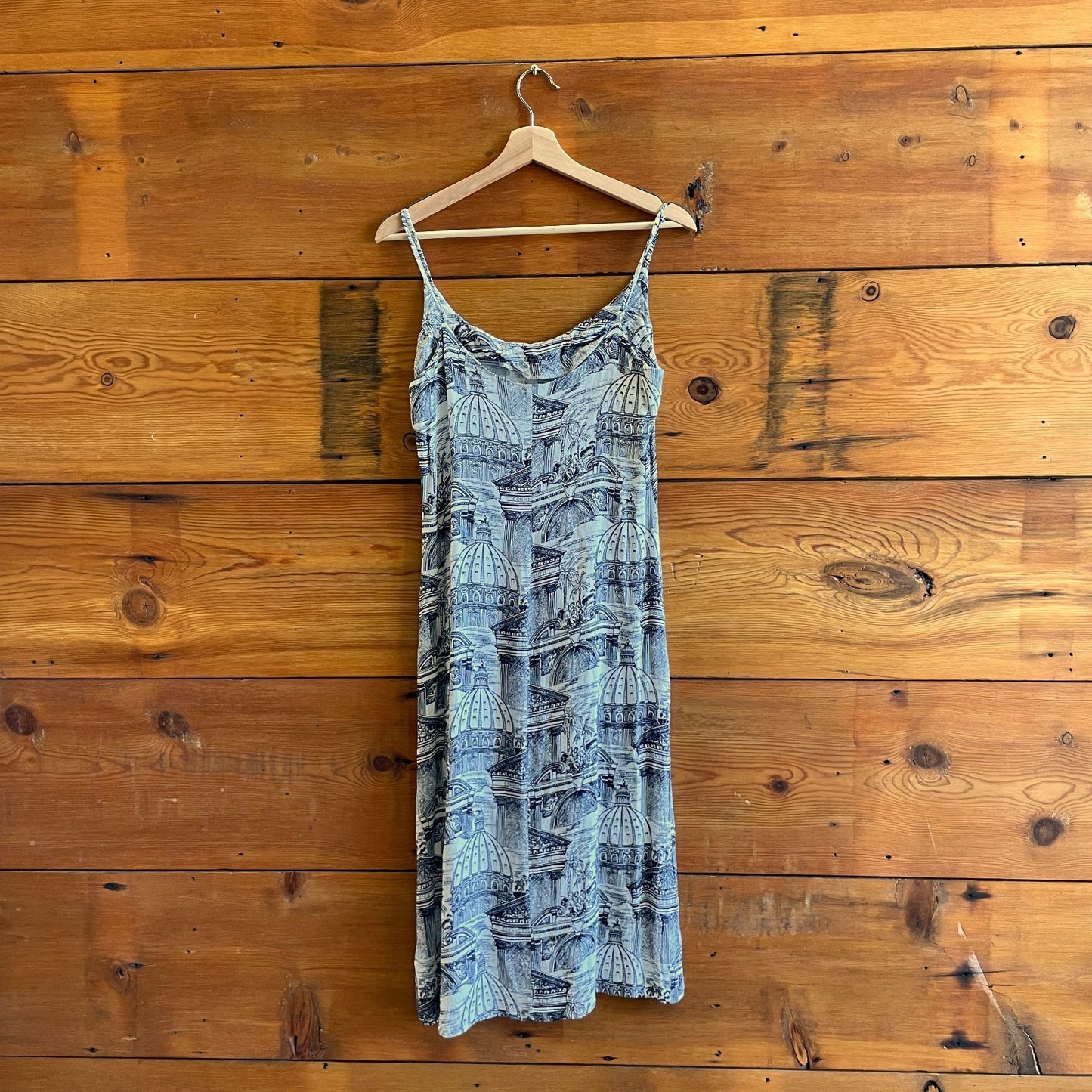 10 - Reformation Navy & White Rome Patterned Sleeveless Midi Dress 0708EK