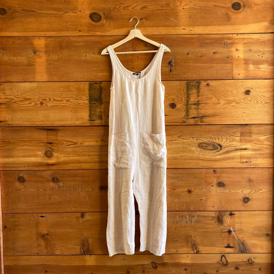 S - Ilana Kohn $295 Pale Pink Milo 100% Linen Sleeveless Casual Jumpsuit 0426CR