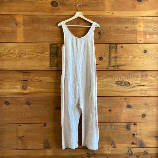 S - Ilana Kohn $295 Pale Pink Milo 100% Linen Sleeveless Casual Jumpsuit 0426CR