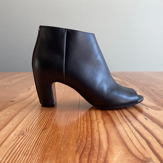 36.5 / 6 - Maison Margiela Black Leather Open Toe Ankle Booties Boots 0113TS