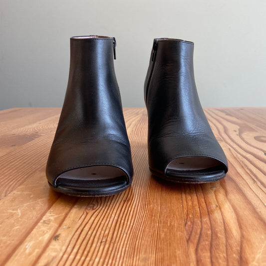 36.5 / 6 - Maison Margiela Black Leather Open Toe Ankle Booties Boots 0113TS