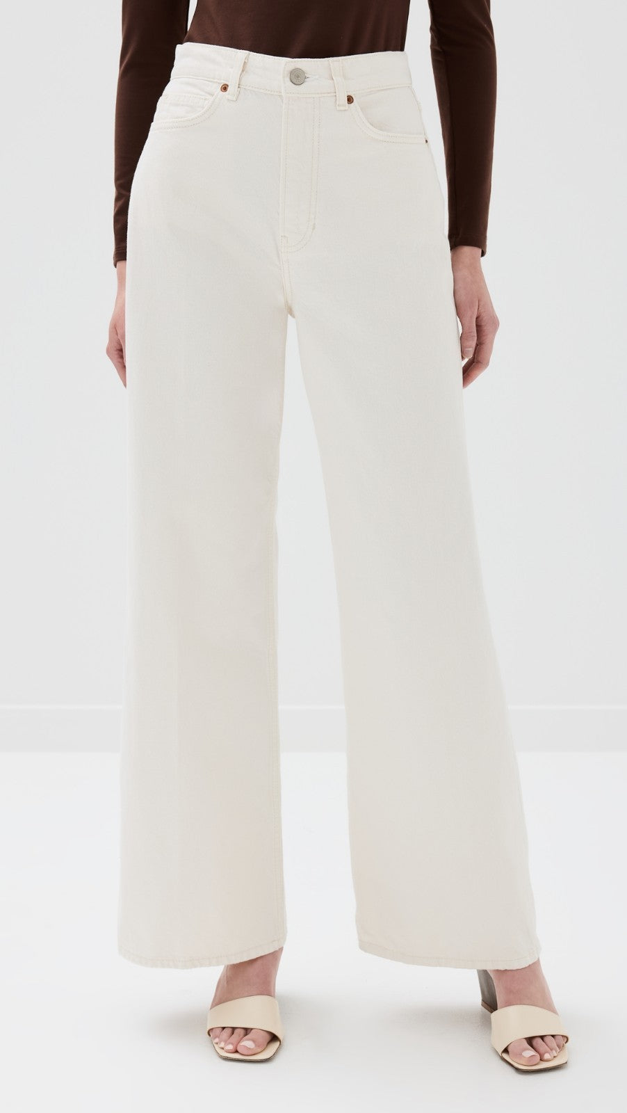 29 - Reformation $148 Ivory Cary High Waisted Wide Leg Slouchy Jeans 0607AB