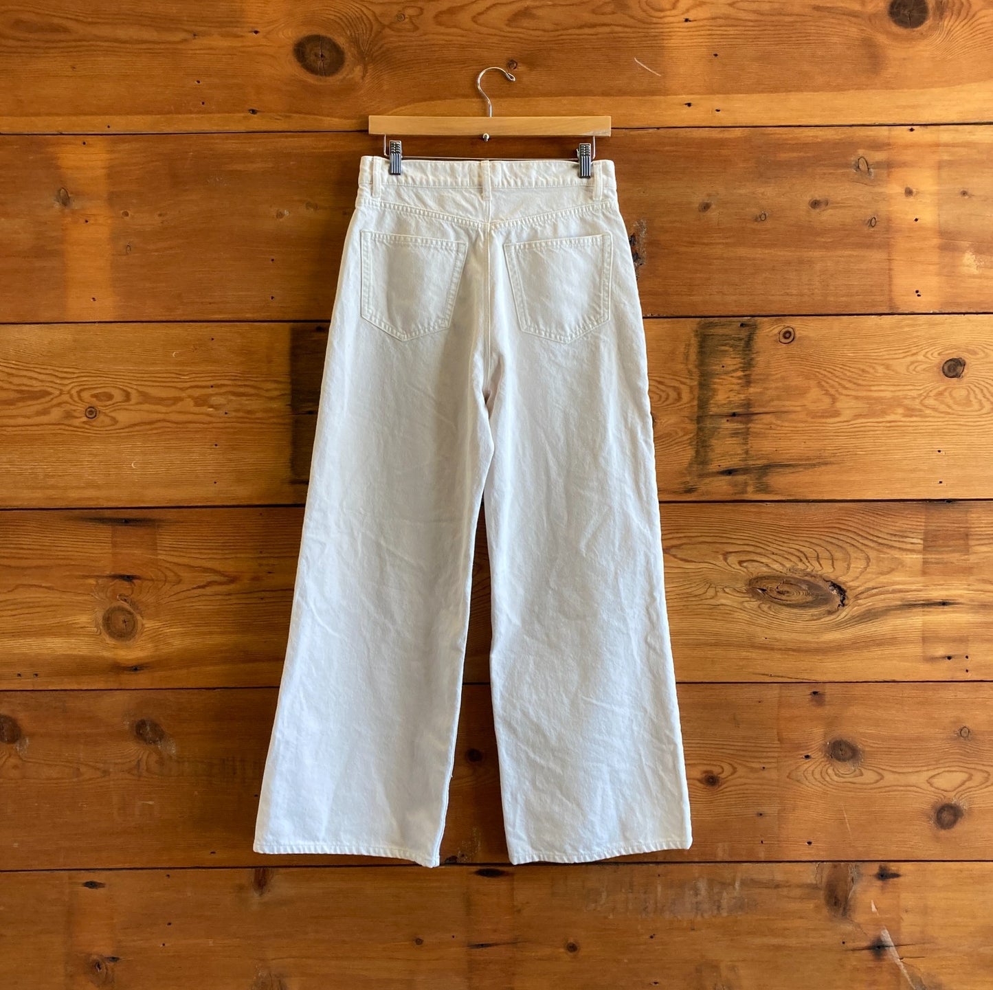 29 - Reformation $148 Ivory Cary High Waisted Wide Leg Slouchy Jeans 0607AB