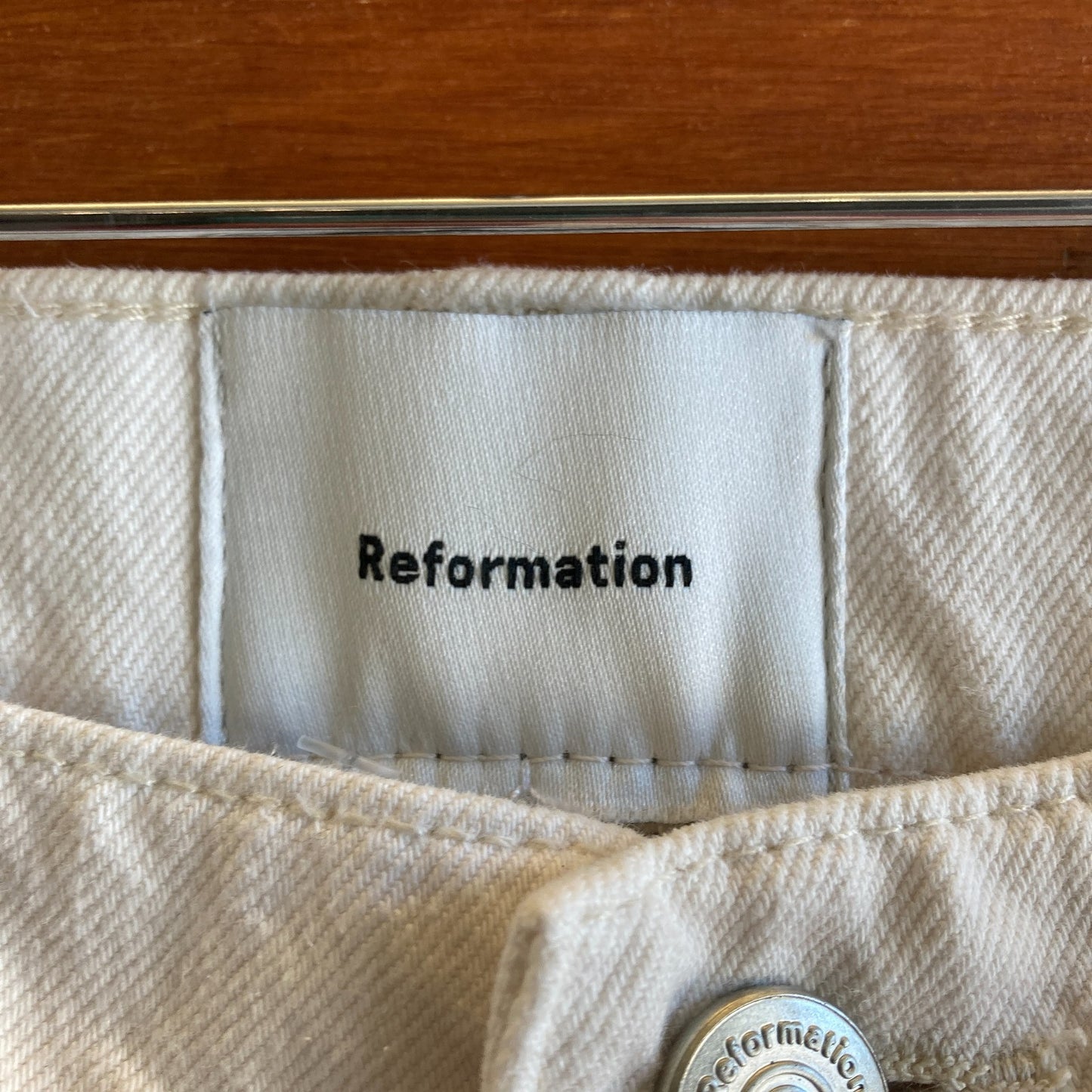 29 - Reformation $148 Ivory Cary High Waisted Wide Leg Slouchy Jeans 0607AB