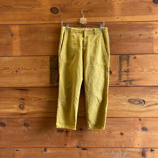 4 - Nili Lotan Luna Pants in Mustard Drop Crotch Linen Blend 1231SH
