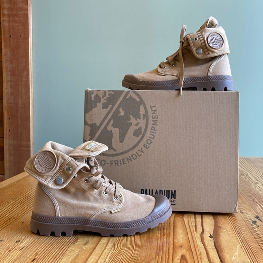 9 Mens - Palladium Brown Pampa Hi Fold Over Canvas Boots NEW w/ Box 0817LS