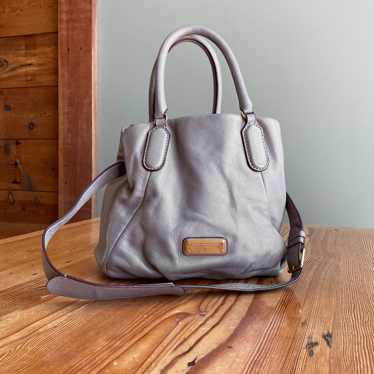 Marc by Marc Jacobs Cement Gray Classic Q Fran Leather Bag Purse 0817LS