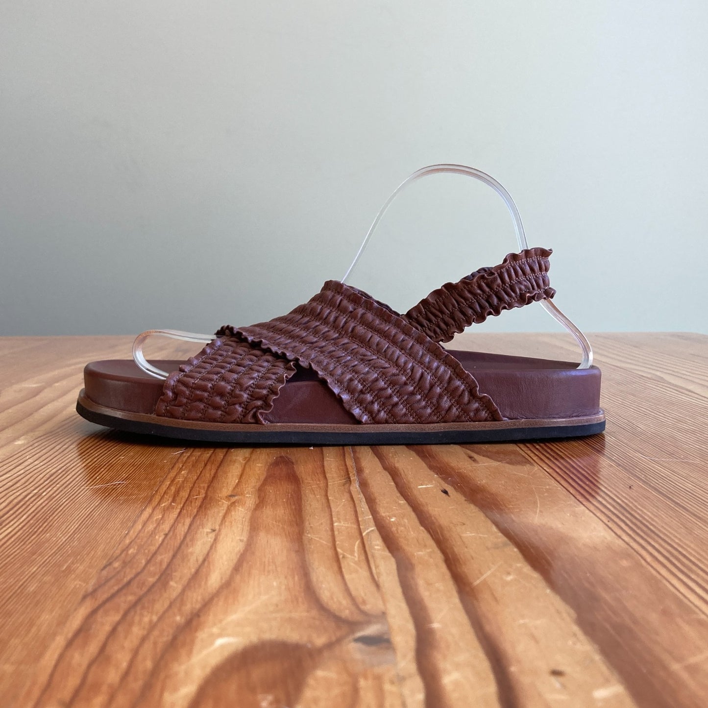 9.5 - Rag & Bone Chestnut Brown Stretch Leather Bailey Sandals Shoes 0720PC