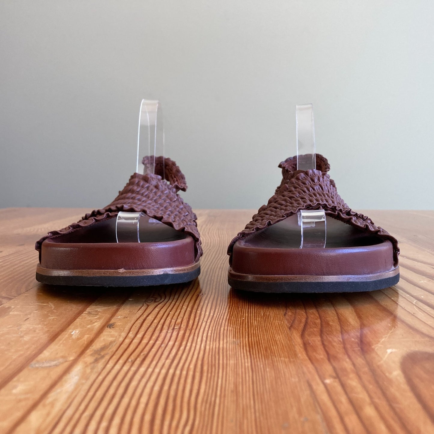 9.5 - Rag & Bone Chestnut Brown Stretch Leather Bailey Sandals Shoes 0720PC