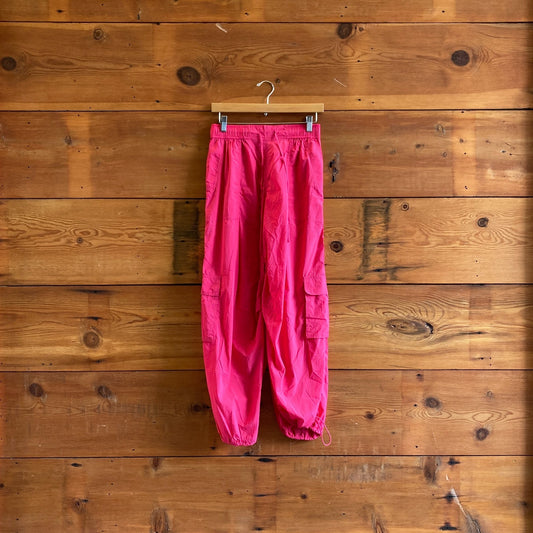 XS - Daily Practice Pink Wide Leg Cargo Basejump Parachute Pants NEW 0112SS