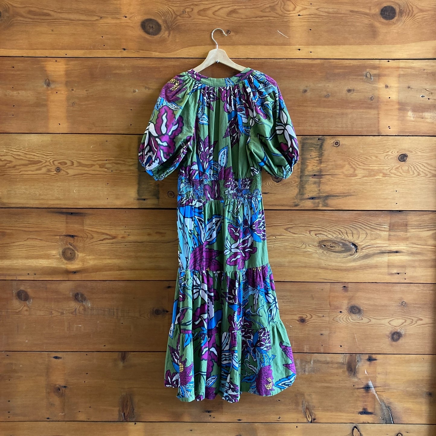 12 - Conditions Apply $178 Anthropologie Green Shirred Waist Midi Dress 0719JK