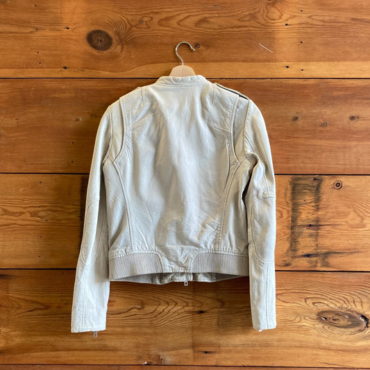 6 - Rag & Bone $1295 Ecru White Moto Bomber Leather Lyon Jacket 1006KH