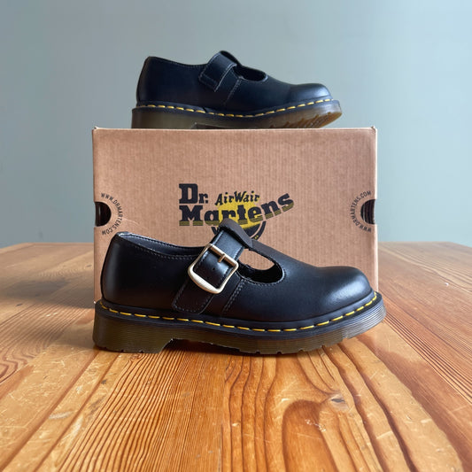 36 / 5 - Dr Martens Black Felix Rub Off Vegan Mary Jane Shoes NEW w/ Box 0415AB