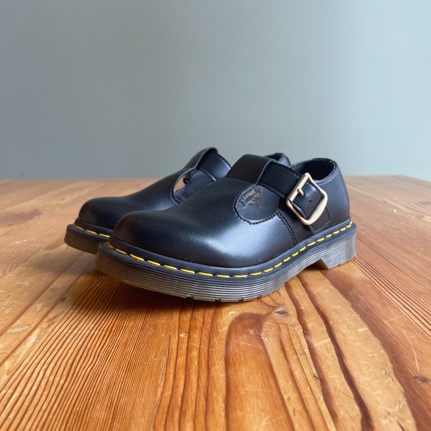 36 / 5 - Dr Martens Black Felix Rub Off Vegan Mary Jane Shoes NEW w/ Box 0415AB