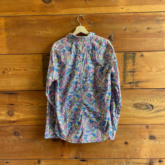 L - Frank & Eileen Floral Patterned Button Up Long Sleeve Shirt Top 0721DK