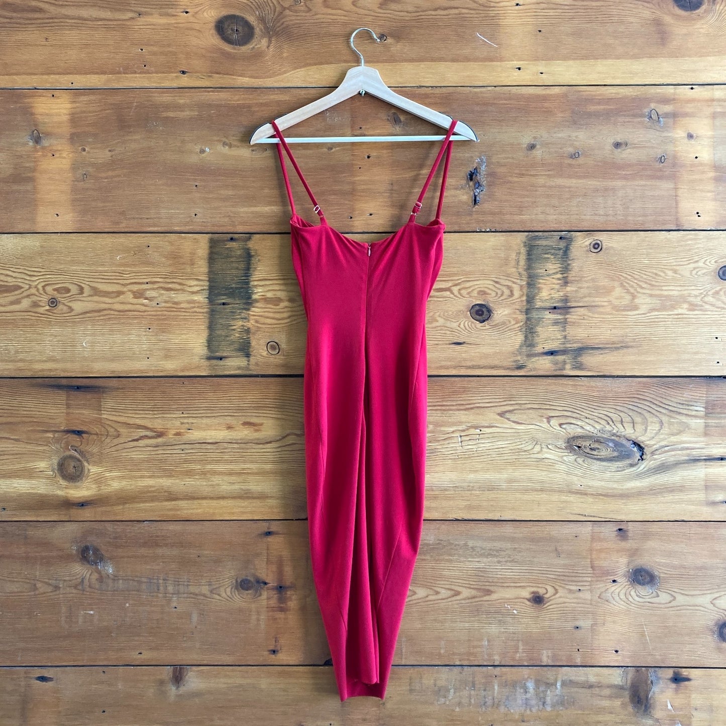 S - Nookie $199 Red Bodycon Cut Out Underwire Flirt Midi Dress 0726MN