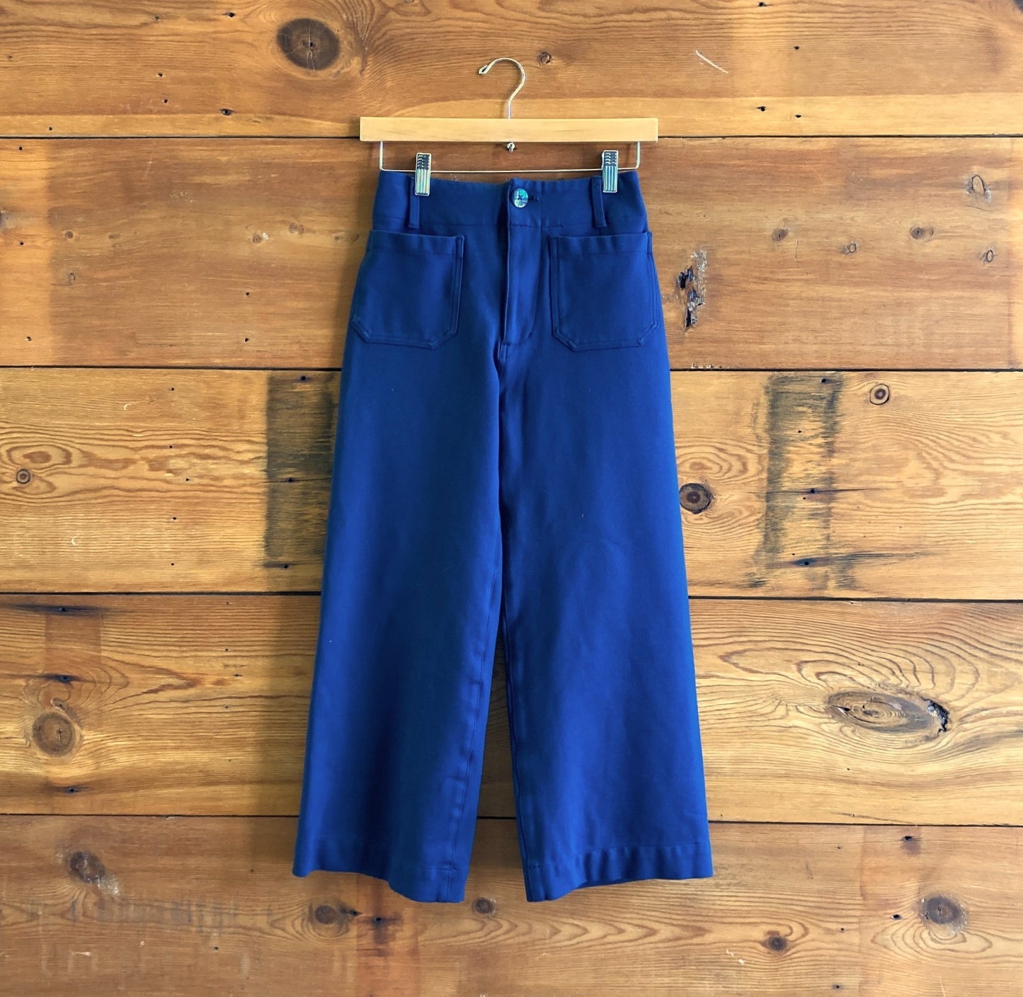 25 - Maeve Anthropologie Navy Blue The Colette Wide Leg Crop Pants 0724LB