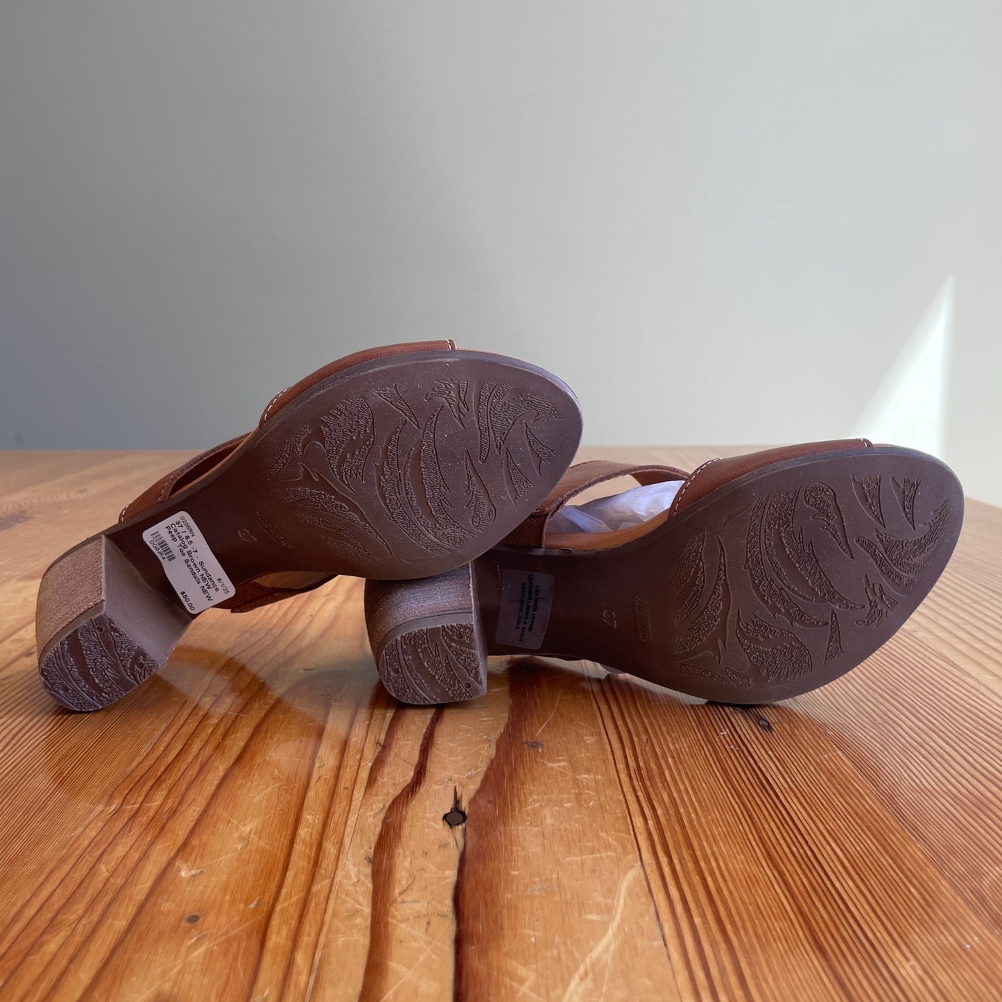 37 / 6.5 -7 - Sundance Catalog Brown NEW Peep Toe Sandals NEW w/ Box 0206RN