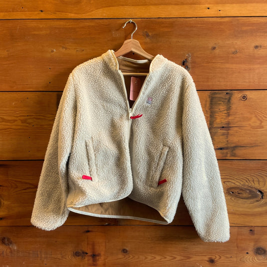 S / M - Topo Designs Tan /White Reversible Womens Sherpa Jacket 0628AC