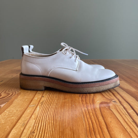 38.5 / 8.5 - Rag & Bone White Leather Gum Sole Victor Crepe Oxford Shoes 0804ST