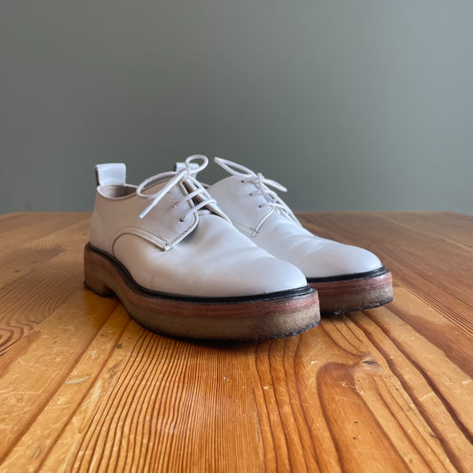 38.5 / 8.5 - Rag & Bone White Leather Gum Sole Victor Crepe Oxford Shoes 0804ST