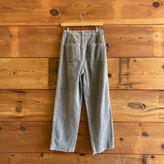 0 / XS - Rudy Jude Gray 100% Organic Cotton Corduroy Pants 0312IG