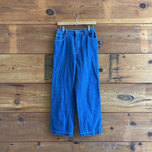 4 - LYKKE WULLF Dark Wash Contrast Stitch Womens Carpenter Pants 0312IG