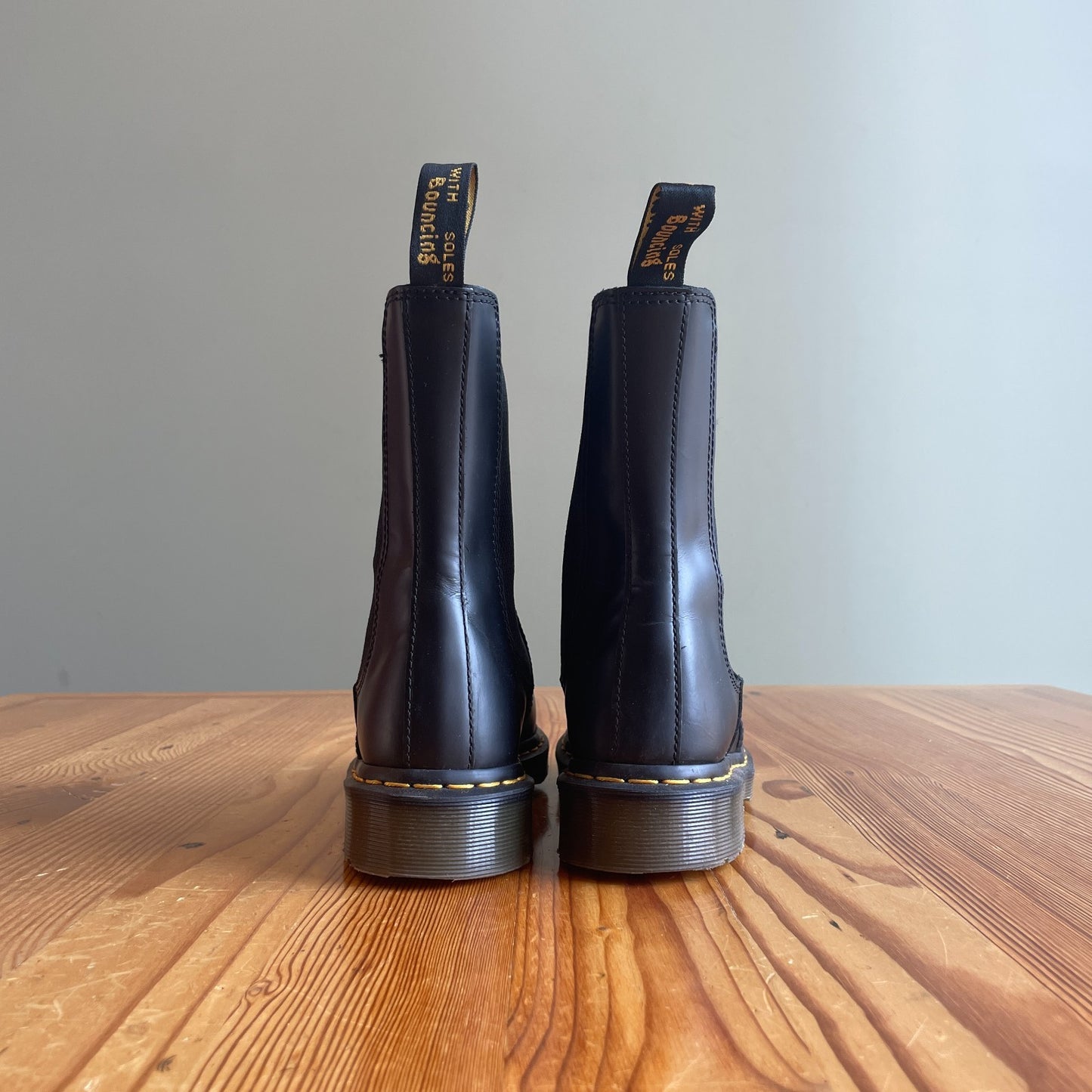 8 - Dr Martens $190 Black Smooth Leather 2976 Hi Chelsea Boots NEW 0721DK