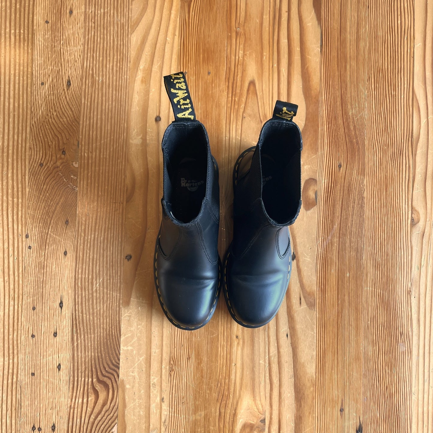 8 - Dr Martens $190 Black Smooth Leather 2976 Hi Chelsea Boots NEW 0721DK