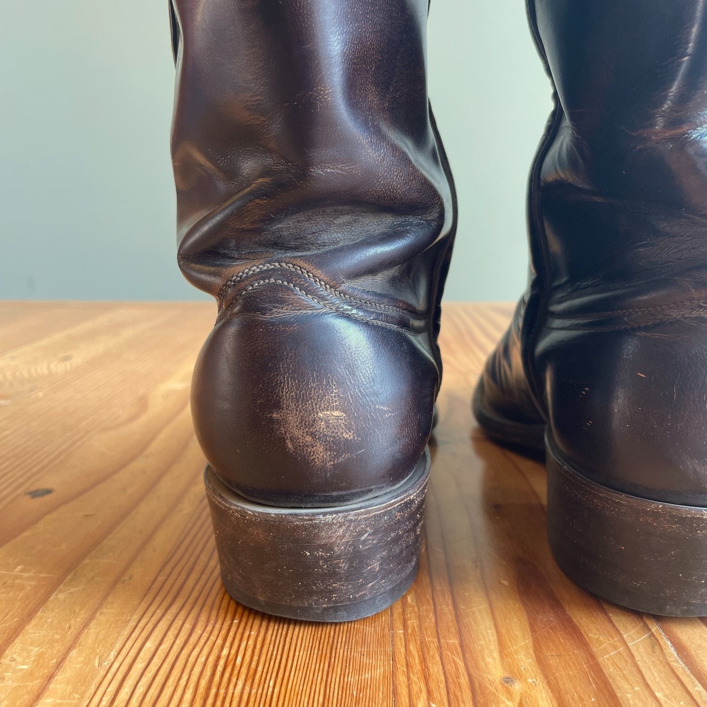 10 - Lucchese Handmade Brown Leather Western Buffalo Roper L1104 Boots 0628AC
