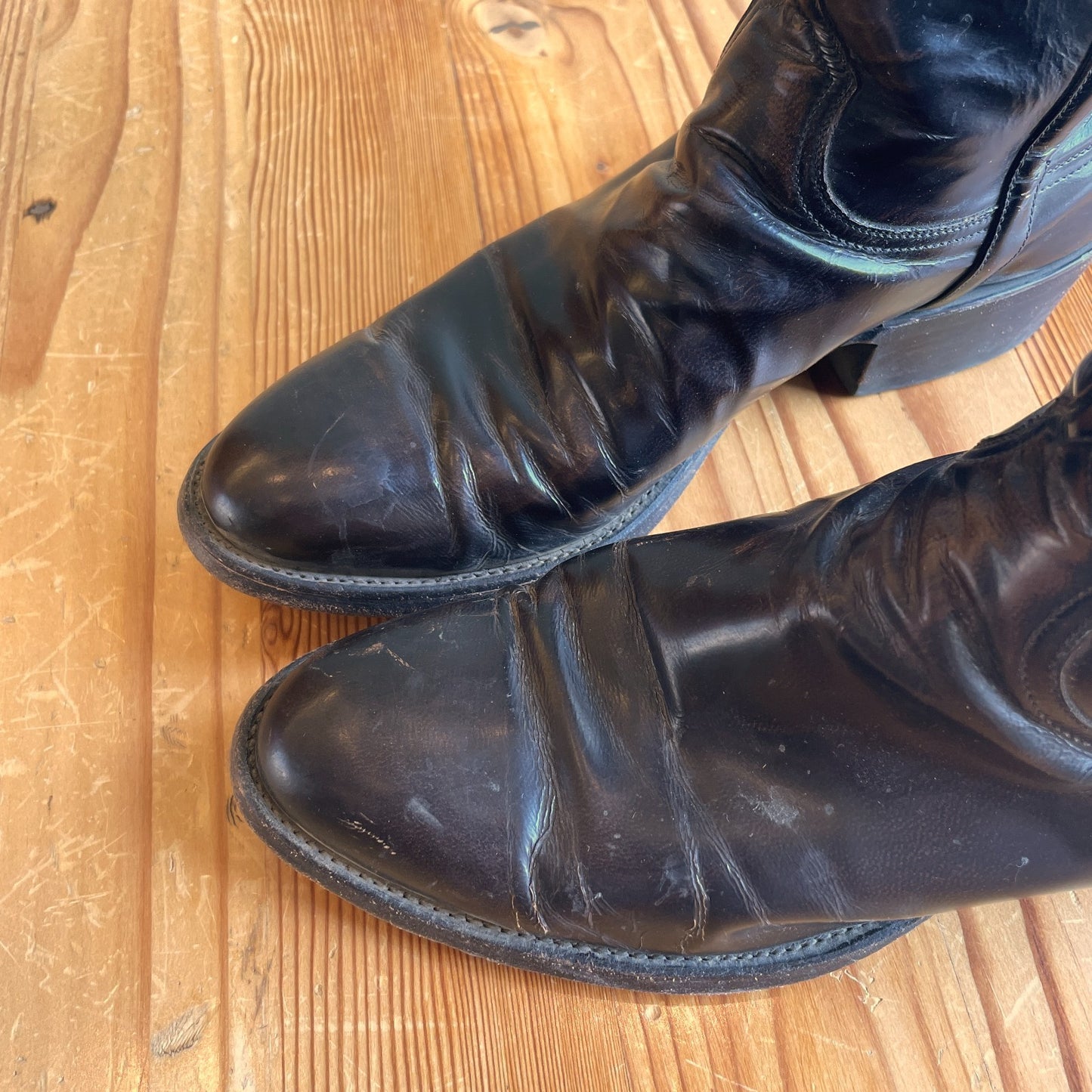 10 - Lucchese Handmade Brown Leather Western Buffalo Roper L1104 Boots 0628AC
