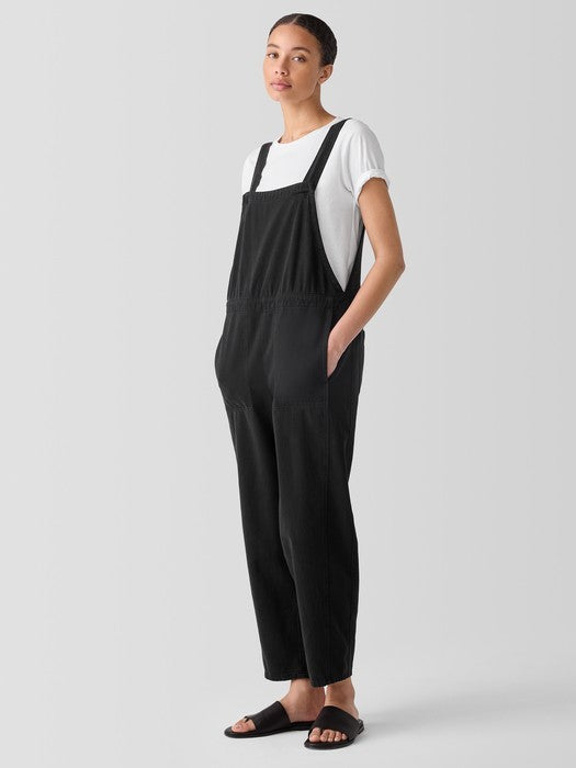 S - Eileen Fisher $198 Black Lantern Garment Dyed Utility Jumpsuit NEW 0721DK
