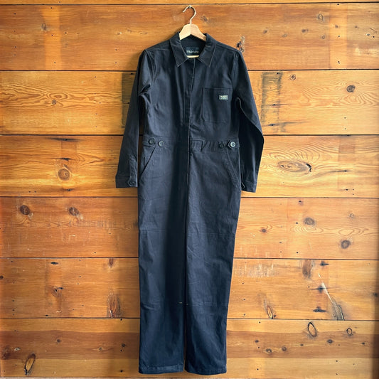M - Wildfang $184 Black Long Sleeve The Essential High Waist Jumpsuit NEW 0721DK