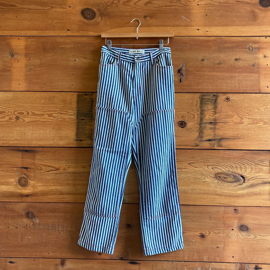 4 - Lykke Wullf Blue White Railroad Stripe Workwear Womens Jeans 0312IG