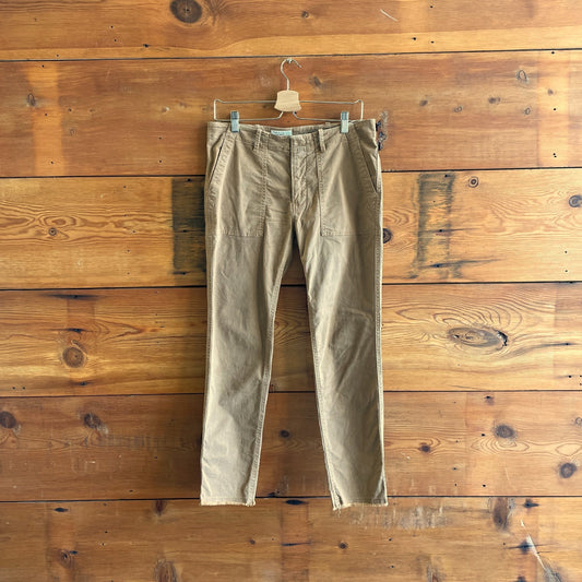 4 - Nili Lotan Brown Jenna Raw Hem Crop Cotton Stretch Twill Pants 1205DA