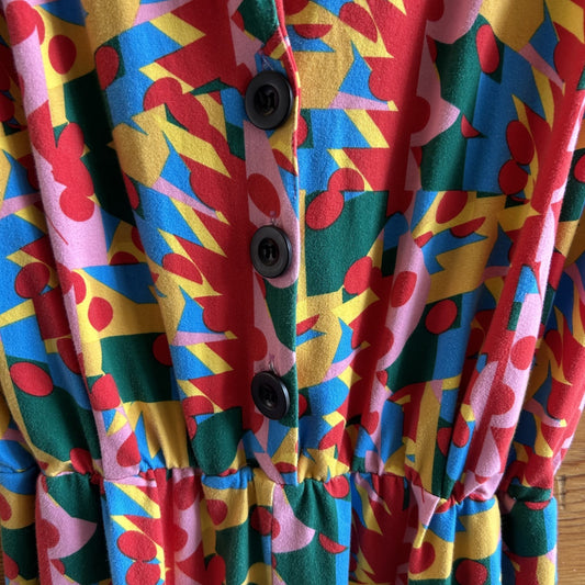 3XL - Nooworks Colorful Patterned Cap Sleeve Stretch Knit Slim Leg Jumpsuit 0430
